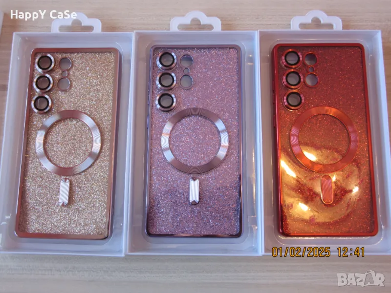 Samsung Galaxy S25 Ultra S25+ S25 / Glitter MagSafe Лукс силиконов кейс гръб калъф, снимка 1