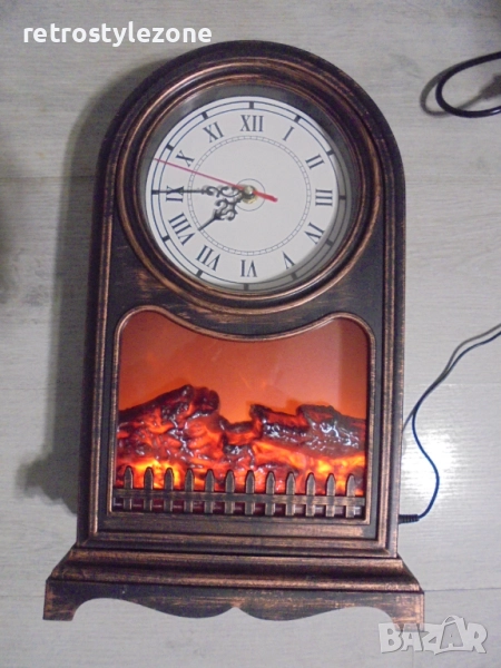 № 8288 Настолен часовник с LED камина   , снимка 1