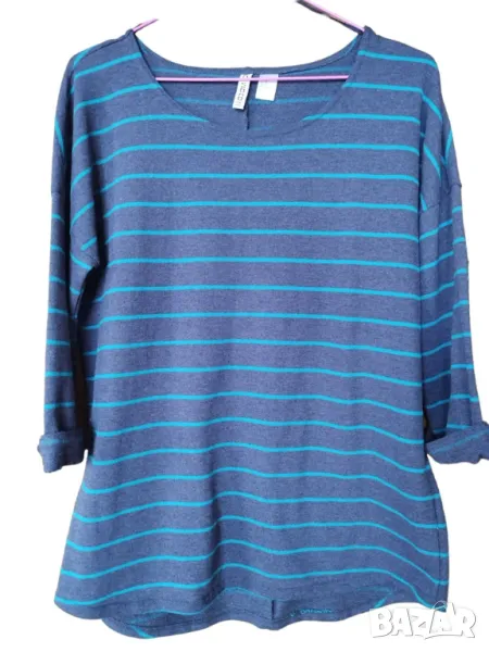 Дамска блуза на райета H&M Divided, Тъмносиня, M, снимка 1