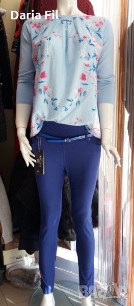 Син клин-панталон с коланче, снимка 1