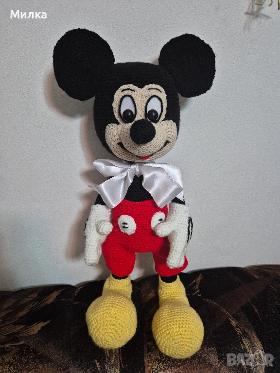 Ръчно изработена играчка - Мики Маус, снимка 1