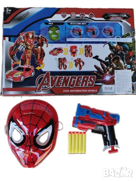 Комплект на Спайдърмен/Spiderman Маска и Пистолет с меки стрели, снимка 1