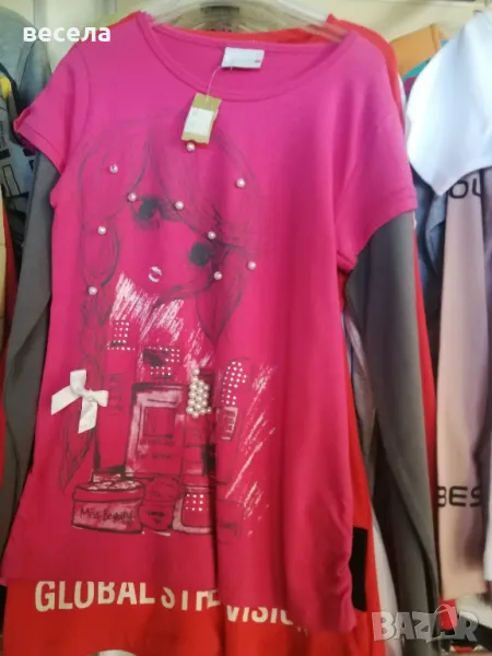 розова туника за момиче, елегантна, снимка 1