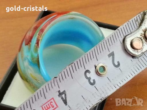 Стъклен пръстен тип Мурано , снимка 5 - Антикварни и старинни предмети - 28486430