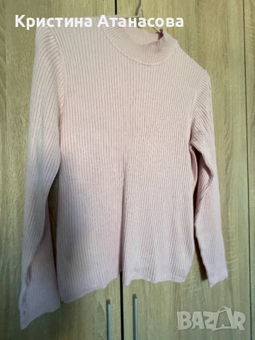 Млечно розова блуза рипс, снимка 4 - Блузи с дълъг ръкав и пуловери - 53056610