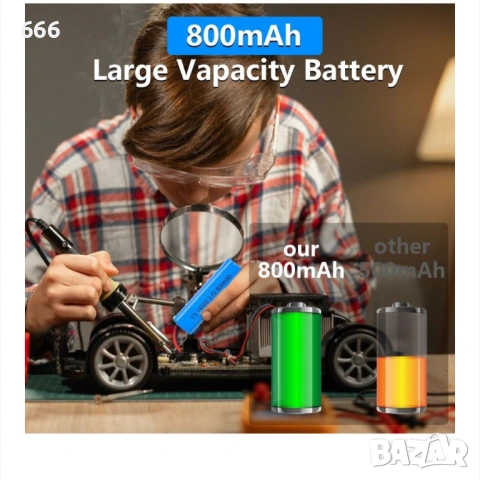  6 броя 3.7V 800mAh литиево-йонна акумулаторна батерия, с USB зарядно устройство, снимка 4 - Друга електроника - 53449943