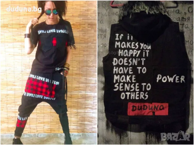Нов страхотен дамски сет черни дънкови потури и тениска в дивият ни стил! 