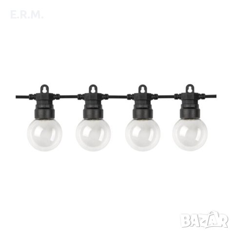 Градинска гирлянда IP44 разтегателна осветителна верига 10м 10xE27 фасунги приказни светлини гирлянд, снимка 1