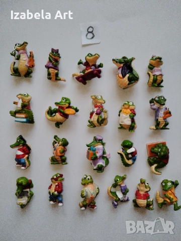 21бр фигури Kinder КРОКОДИЛИ/стари Киндер играчки от шоколадови яйца 