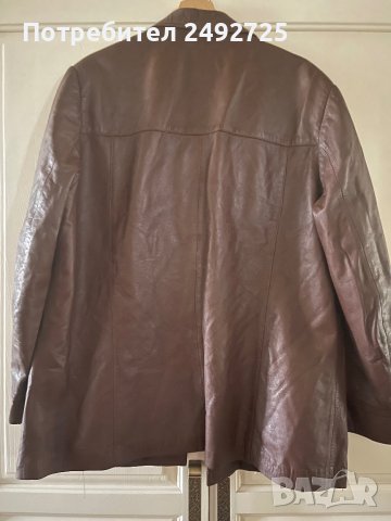 Яке мъжко кожено, размер Л, ГО 120 кафяво, естествена кожа, снимка 3 - Якета - 43089354
