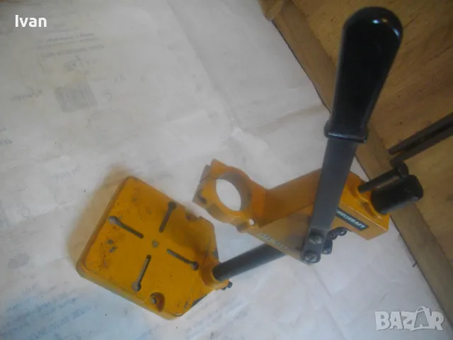 WOLFCRAFT НЕМСКА ОРИГИНАЛНА СТОЙКА ЗА БОРМАШИНА ОЛЕКОТЕНА АЛУМИНИЕВА РАБОТЕН ХОД 60мм ЗАХВАТ 40,3мм, снимка 13 - Бормашини - 49774747