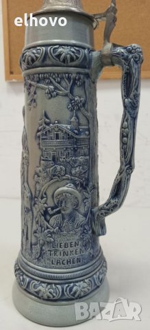 Немска керамична халба голяма -, снимка 3 - Антикварни и старинни предмети - 32716054