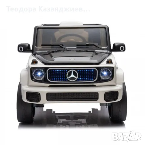 Акумулаторен джип Mercedes EQG Electric G-Class 12V с отварящи се врати меки гуми 4x4, снимка 12 - Коли, камиони, мотори, писти - 48641139