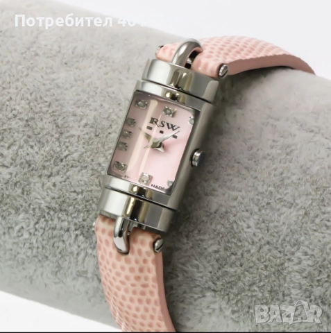 Нов швейцарски кварцов часовник - гривна RSW с диаманти 0,07 карата, снимка 4 - Дамски - 52131556