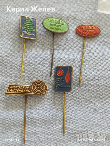 Пет значки стари редки AJAX,VITELLA ,LANGENBERG за КОЛЕКЦИЯ ДЕКОРАЦИЯ 24952