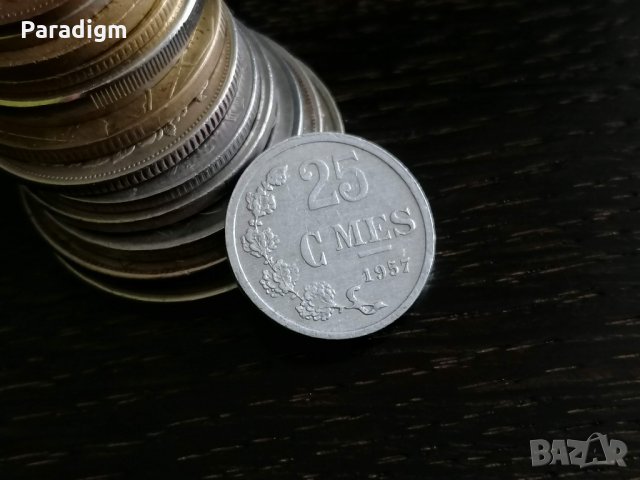 Монета - Люксембург - 25 сентима | 1957г.