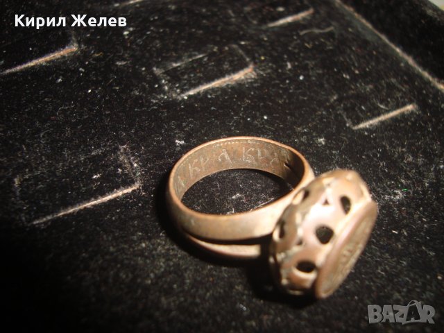 СТАР РЯДЪК МЕДЕН ПРЪСТЕН ПЕЧАТ с ОСМАНСКА ТУГРА и НАДПИСИ ОТВЪТРЕ РЪЧНА ИЗРАБОТКА 22595, снимка 11 - Антикварни и старинни предмети - 33045273