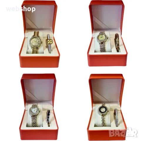 Луксозен Дамски Подаръчен Комплект елегантен часовник + гривна, снимка 1