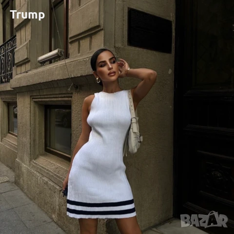 Красива рокля, гол гръб, фино машино плетиво