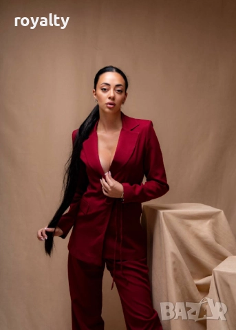 Червен Дамски Костюм , снимка 2 - Костюми - 52899225
