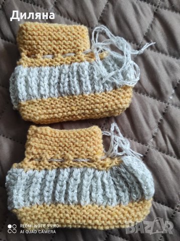 плетени бебешки терлички, снимка 4 - Бебешки чорапи - 43412454