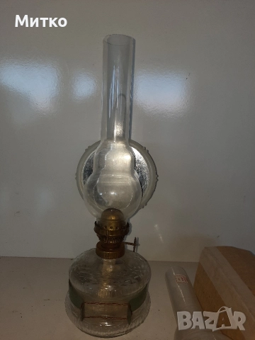 Ретро стъклена газена лампа от Соца, снимка 3 - Антикварни и старинни предмети - 52920885