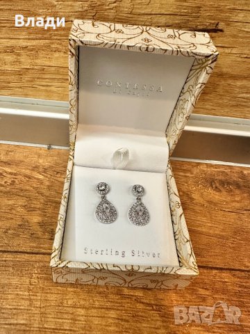 Дамски сребърни обеци, снимка 4 - Обеци - 44127302