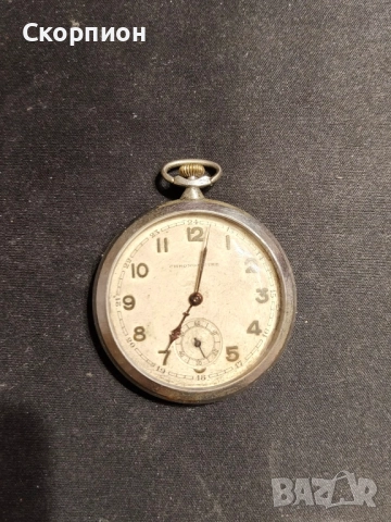 Швейцарски джобен часовник - Hronometre - Военен образец, снимка 2 - Джобни - 49537150