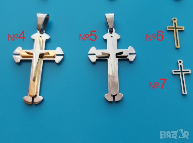 кръстче кръст златен сребърен златно сребърно за ланец синджир , снимка 4 - Колиета, медальони, синджири - 36950059