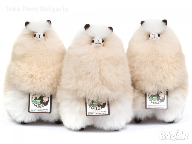  Усмихната алпака – голяма, 32 см, Vanilla Swirl, снимка 2 - Плюшени играчки - 37129554