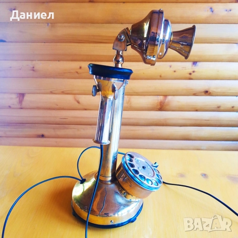 Ретро телефон бронзов, снимка 2 - Подаръци за мъже - 48177568