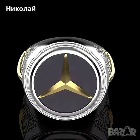 Пръстен Мерцедес , мъжки пръстен с лого Mercedes benz , снимка 2 - Пръстени - 47924658