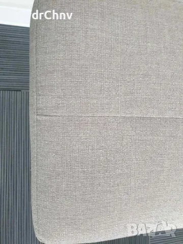 Малък наклонен стол-табуретка за крака/стомана-сива тапицерия/40см, снимка 4 - Столове - 50389118