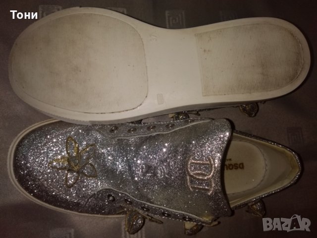 Спортно елегантни сребърни обувки Dsquared2, снимка 5 - Дамски елегантни обувки - 28913400