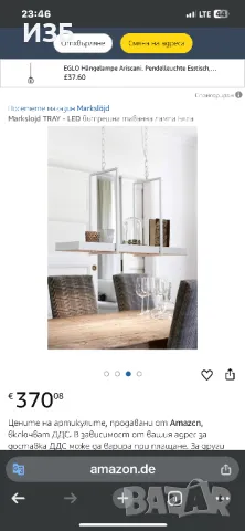 Нова висяща лампа Markslojd TRAY LED рафт, снимка 4 - Лед осветление - 49898618