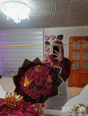 вечен букет от 50 рози 