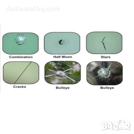 Комплект за ремонт на спукани стъкла Automat, Лапички, 6 части, снимка 3 - Аксесоари и консумативи - 33082743
