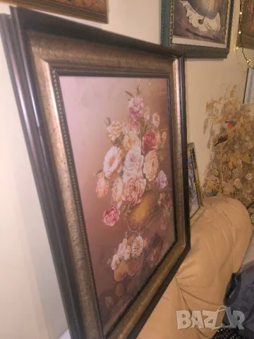 Картина в рамка със стъкло Рози 70/55 см, снимка 3 - Картини - 49884846