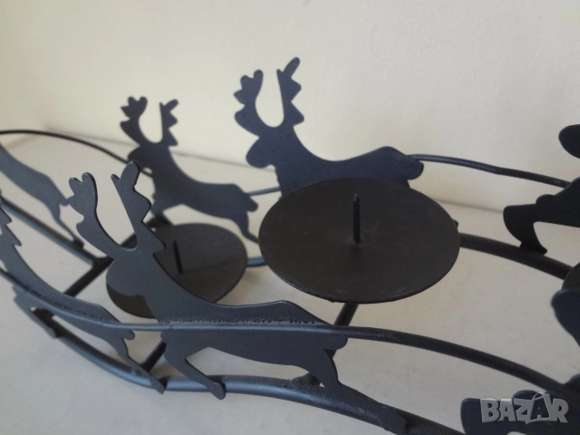 Нов метален свещник с еленчета от Виена, снимка 13 - Декорация за дома - 52794677