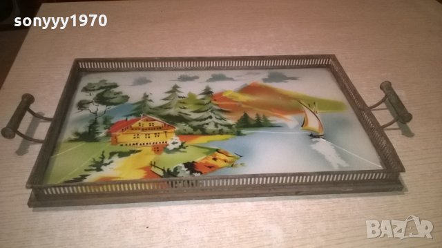 стар поднос-къща/лодка-48х25см, снимка 3 - Колекции - 26743430