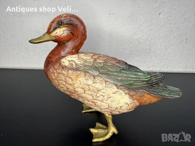 Колекционерска италианска статуетка патица Elli Malevolti №7240 , снимка 2 - Антикварни и старинни предмети - 51095210