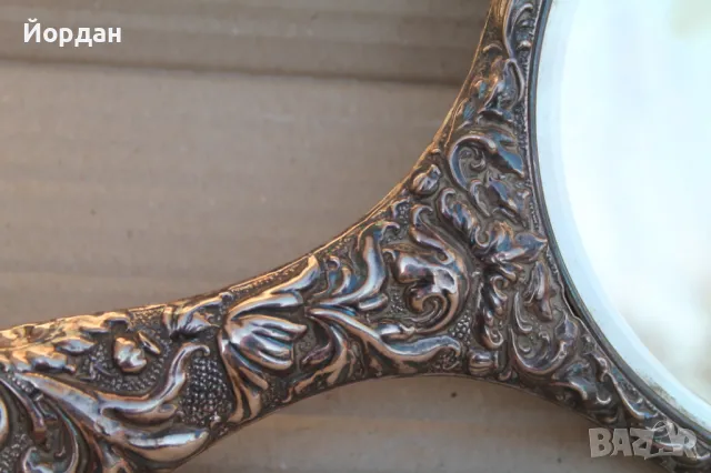 Старо английско сребърно огледало с 4 печата, снимка 11 - Антикварни и старинни предмети - 48521931