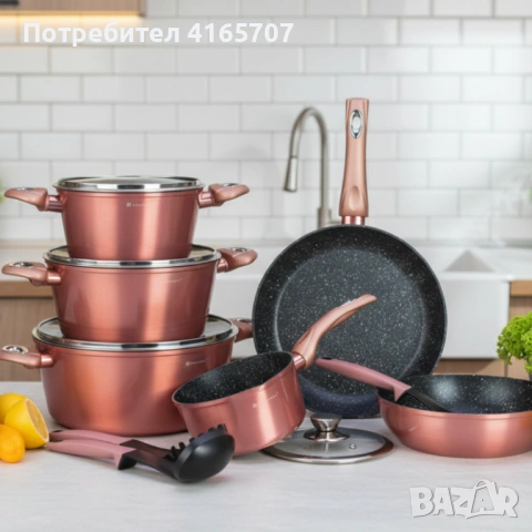 Комплект съдове за готвене EDENBERG EB-5625 - всичко необходимо в кухнята, снимка 4 - Съдове за готвене - 53414861