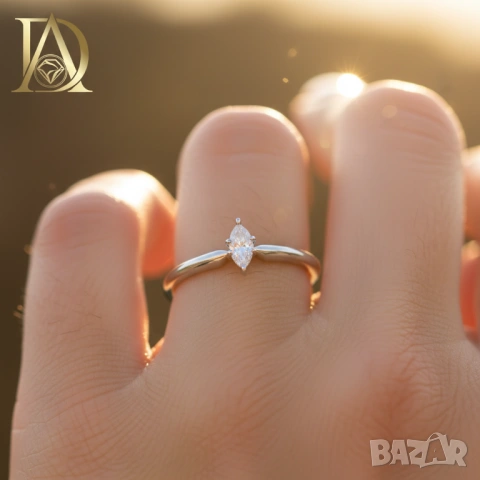 Нов Златен Пръстен с 0.20кт Естествен Диамант, снимка 2 - Пръстени - 42937349