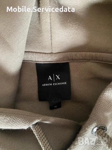Едноцветно худи с лого Armani Exchange, снимка 4 - Спортни дрехи, екипи - 53426967