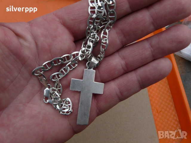  Сребърен синджир - 7 , снимка 2 - Колиета, медальони, синджири - 53045429