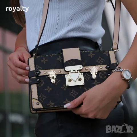 Дамска чанта - кафяво и розово