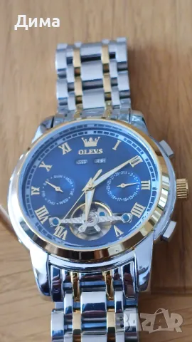 Olevs Автоматик, Дисплей Скелетон, HD Светещ, Прозрачен гръб, Мултифункционален, Календар, 3 ATM, снимка 6 - Мъжки - 46975116