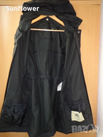 Оригинално мъжко черно дълго яке с качулка Burberry London , снимка 2 - Якета - 51720819