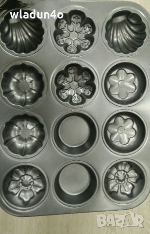 Метална форма за кексчета/мъфини-12бр.формички-12лв, снимка 1